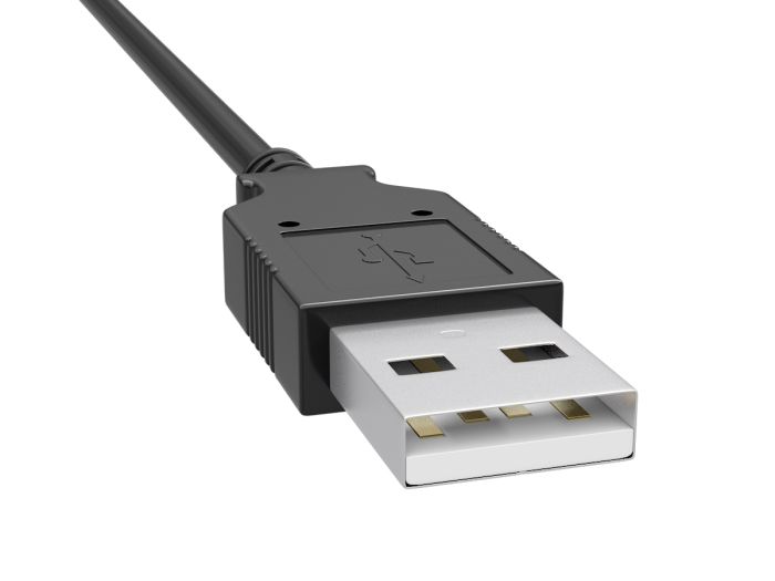 1ft USB 2.0 High Speed Panel-Mount Type A Male to Type A Female Cable, Black