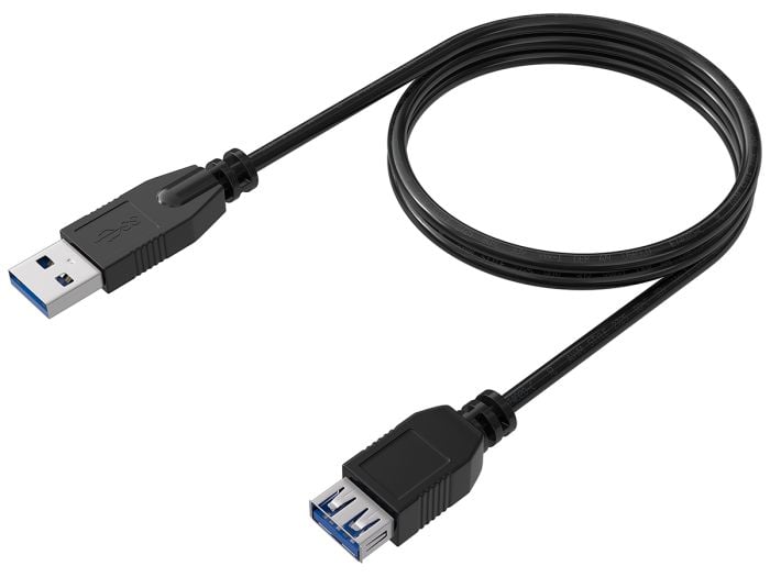 1ft USB 3.0 SuperSpeed A Male to A Female Extension Cable, Black