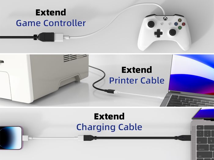 6ft USB 3.0 Type A Male to Female Extension Cable, SuperSpeed, Black