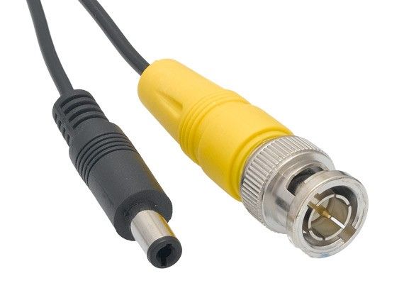 Video & Power Security Camera Cable, BNC M/M and DC M/F, Black