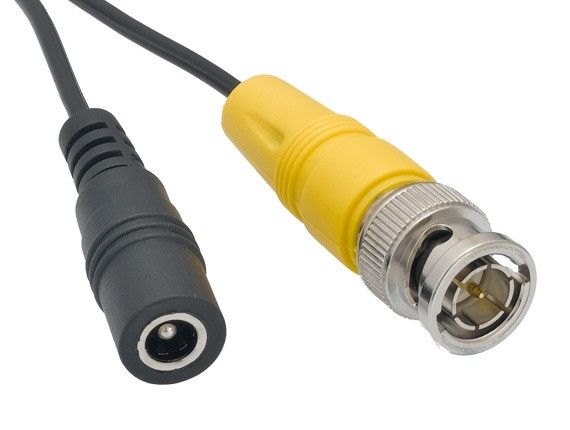 Video & Power Security Camera Cable, BNC M/M and DC M/F, Black