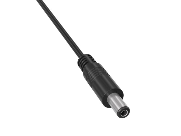 3ft USB 2.0 A Male to DC 5.5mm x 2.1mm Power Cable, 3ft black cable for powering various electronic devices from USB ports.