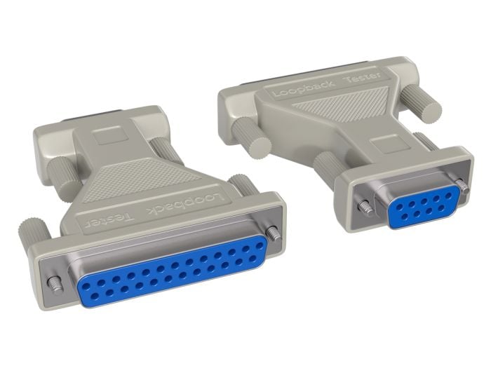 DB9 Female to DB25 Female Serial Loop Back Tester