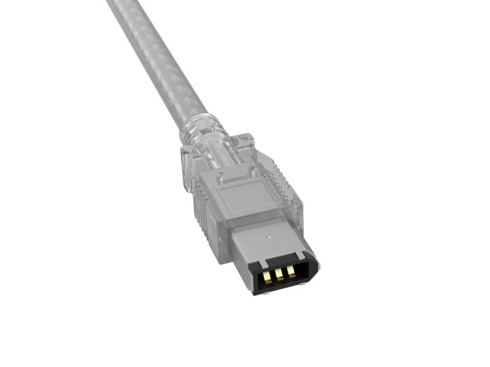 6ft IEEE 1394b FireWire 800 9-pin to 6-pin Male to Male Data Transfer Cable, Clear