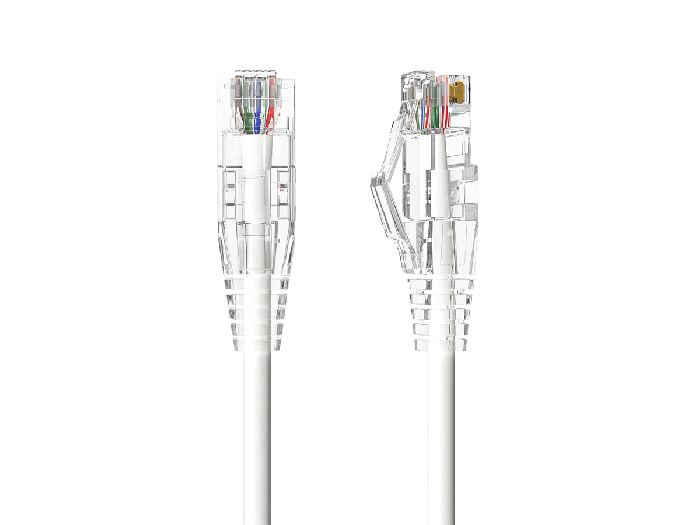 Slim Cat6 28AWG UTP Ethernet Network Patch Cable Snagless, White