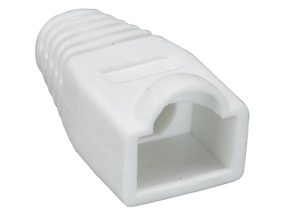 Cat6 RJ45 White Color Strain Relief Boot, 50pcs/Bag