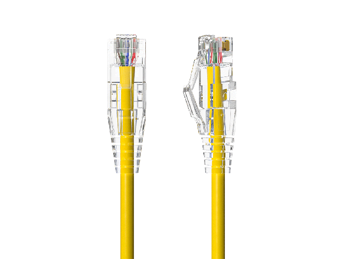 Slim Cat6a 28AWG UTP Ethernet Network Patch Cable, Yellow