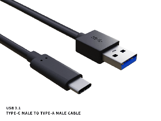 2M USB 3.2 Gen 2 A Male to C Male Cable 10Gbps 5A