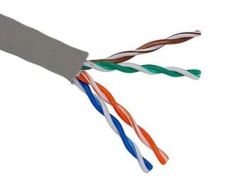 1000ft Cat5e 350 MHz UTP Solid Bulk Cable Riser Rated (CMR) Gray