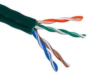 1000ft Cat5e 350 MHz UTP Solid Bulk Cable Riser Rated CMR Green