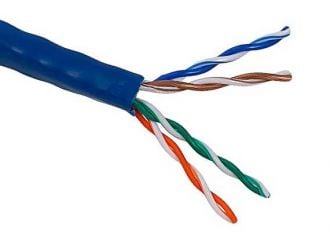 1000ft Cat5e 350 MHz UTP Solid Bulk Cable, Riser Rated (CMR), Blue