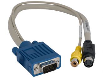 1ft VGA Male to S-Video Female and RCA Female Cable