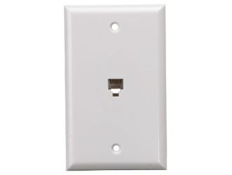 1-Port Wall Plate with 6P6C Jack