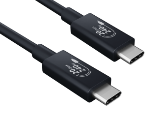 High-Speed USB 4.0 Gen2X2 Type C Cable - 2m, 20Gbps, 240W, E-Mark, Black