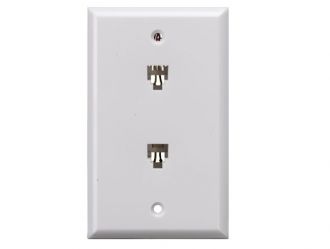 2-Port Wall Plate with 6P4C Jack
