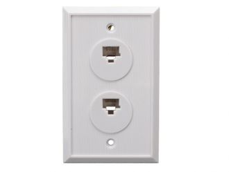 2-Port Wall Plate with 8P8C Jack