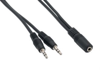 3.5mm Stereo Female to Two 3.5mm Stereo Male Audio Cable