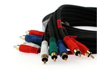5 RCA Male to 5 RCA Male Component Video + Audio Cable