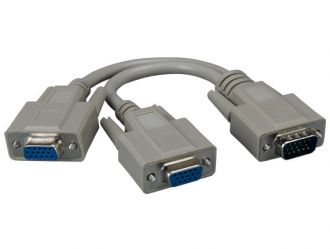 8in One HD15 Male to Two HD15 Female VGA Splitter Cable