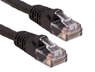 1ft Cat5e 350 MHz UTP Snagless Patch Cable, Black