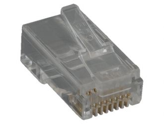 Cat6 Modular Plug for Round Solid Cable, w/Insert