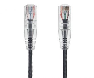 0.5ft Ultra Slim Cat6 28 AWG UTP Snagless Ethernet Network Patch Cable, Black