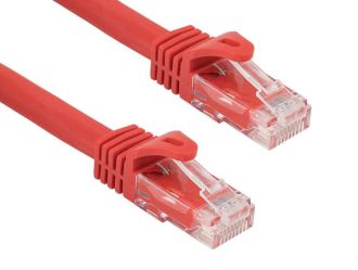 25ft Cat6a 600 MHz UTP Snagless Ethernet Network Patch Cable, Red