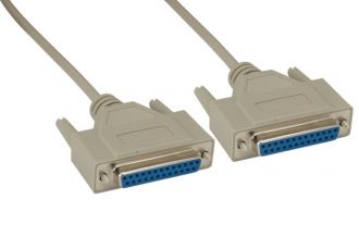 DB25 F/F Null Modem Cable