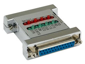DB25 Male to Female Serial Check Tester with Green and Red LED