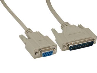 DB9 Female to DB25 Male AT Modem Cable