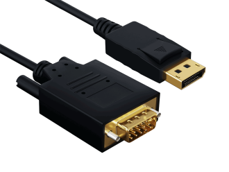 10ft Gold Plated Premium DisplayPort to VGA Male to Male Cable 28AWG