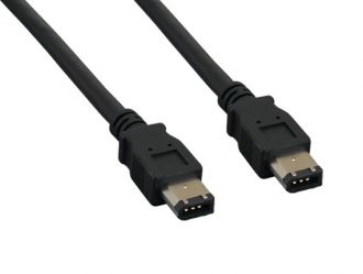 10ft IEEE 1394a FireWire 400 6-pin to 6-pin, Black
