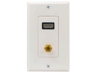 HDMI + Coax F-Connector Combo Wall Plate
