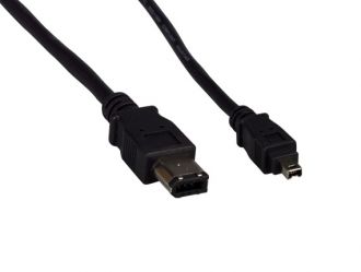 IEEE 1394a FireWire 400 6-pin to 4-pin, Black