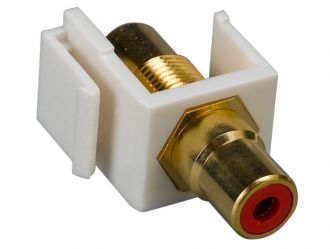 RCA F/F Keystone Insert Gold Plated Connector with Red Center