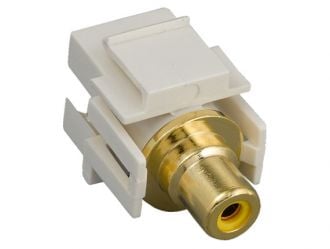 RCA F/F Recessed Keystone Insert Gold Plated Connector with Yellow Center