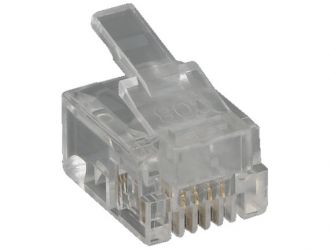 RJ11 6P4C Modular Plug for Round Solid Cable, 50pcs/Bag