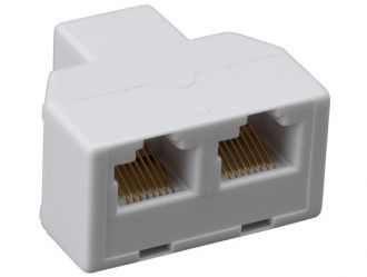 RJ45 One Female to Two Female Modular T-Adapter