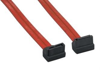 1m 7-pin 90° Serial ATA Device Cable, Translucent Red