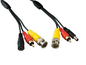 Video, Audio & Power Security Camera Cable, BNC M/M, RCA M/M, DC M/F