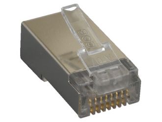 Shielded Cat5 Modular Plug for Round Stranded Cable
