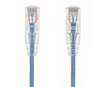 1ft Slim Cat6 28 AWG UTP Snagless Ethernet Network Patch Cable, Blue
