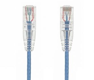 15ft Slim Cat6 28 AWG UTP Snagless Ethernet Network Patch Cable, Blue