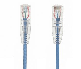 5ft Slim Cat6 28 AWG UTP Snagless Ethernet Network Patch Cable, Blue