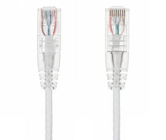 0.5ft Slim Cat6 28 AWG UTP Snagless Ethernet Network Patch Cable, White