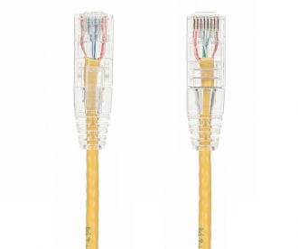 1ft Slim Cat6 28 AWG UTP Snagless Ethernet Network Patch Cable, Yellow