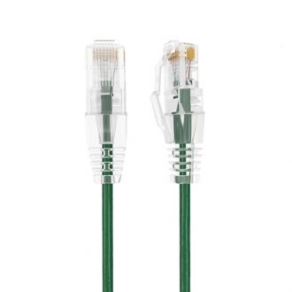 2ft Slim Cat6a 28AWG UTP Ethernet Network Patch Cable, Green
