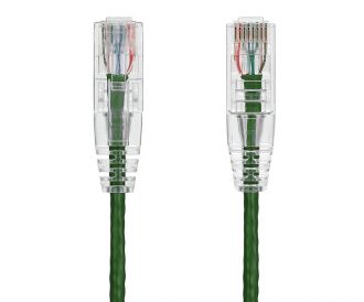 3ft Ultra Slim Cat6 28 AWG UTP Snagless Ethernet Network Patch Cable, Green