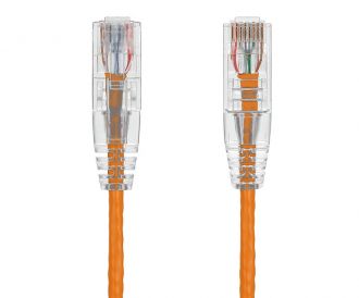 1ft Ultra Slim Cat6 28 AWG UTP Snagless Ethernet Network Patch Cable, Orange