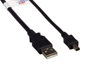 USB2.0 A Male to Mini-B 4-pin Male Cable, Black